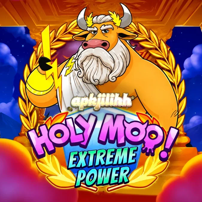 Tampilan antarmuka slot Holy Moo! Extreme Power pada perangkat mobile